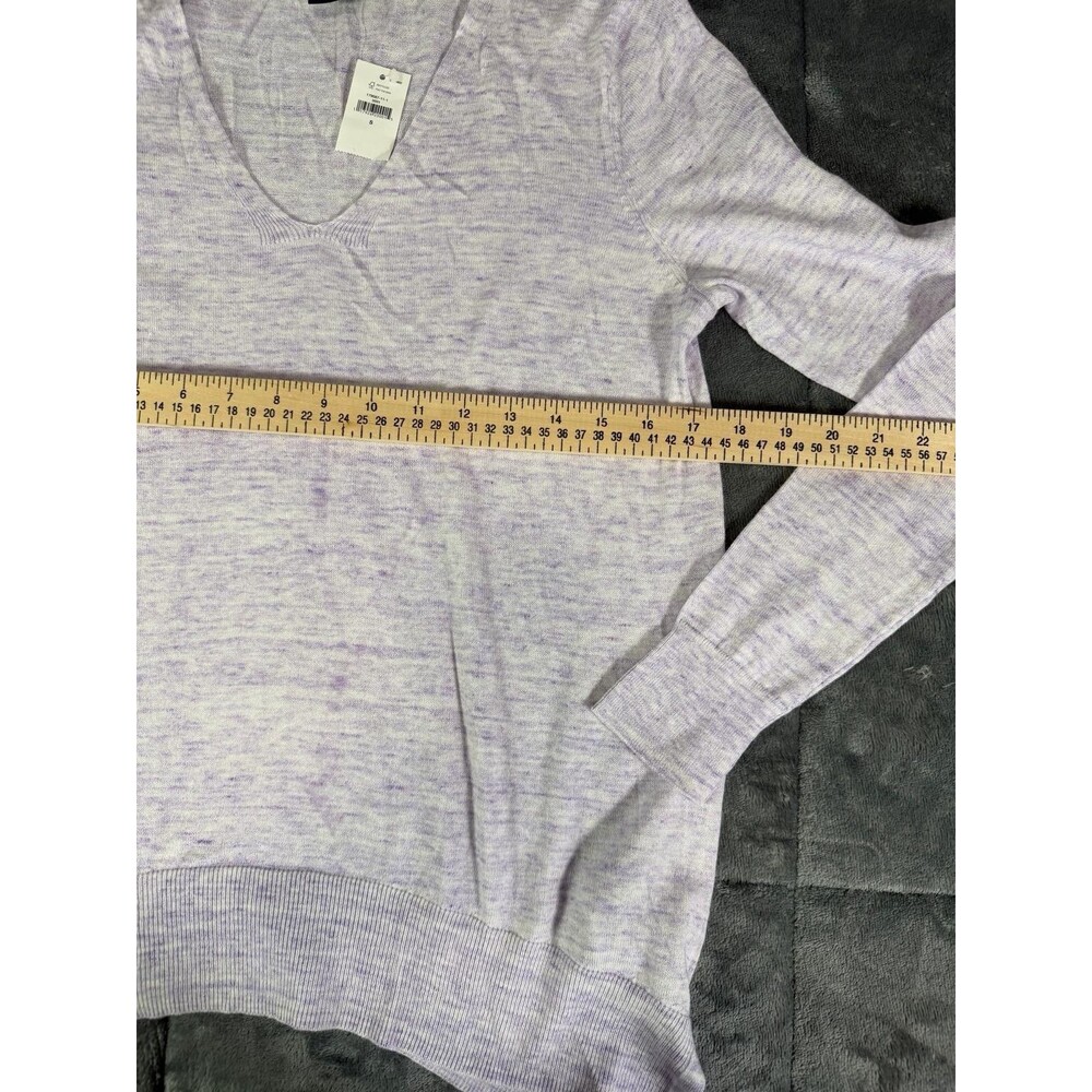 GAP Sweater Womens Small S Purple V-Neck Long Sleeve 100% Cotton NWT Lightweight - Picture 4 of 7